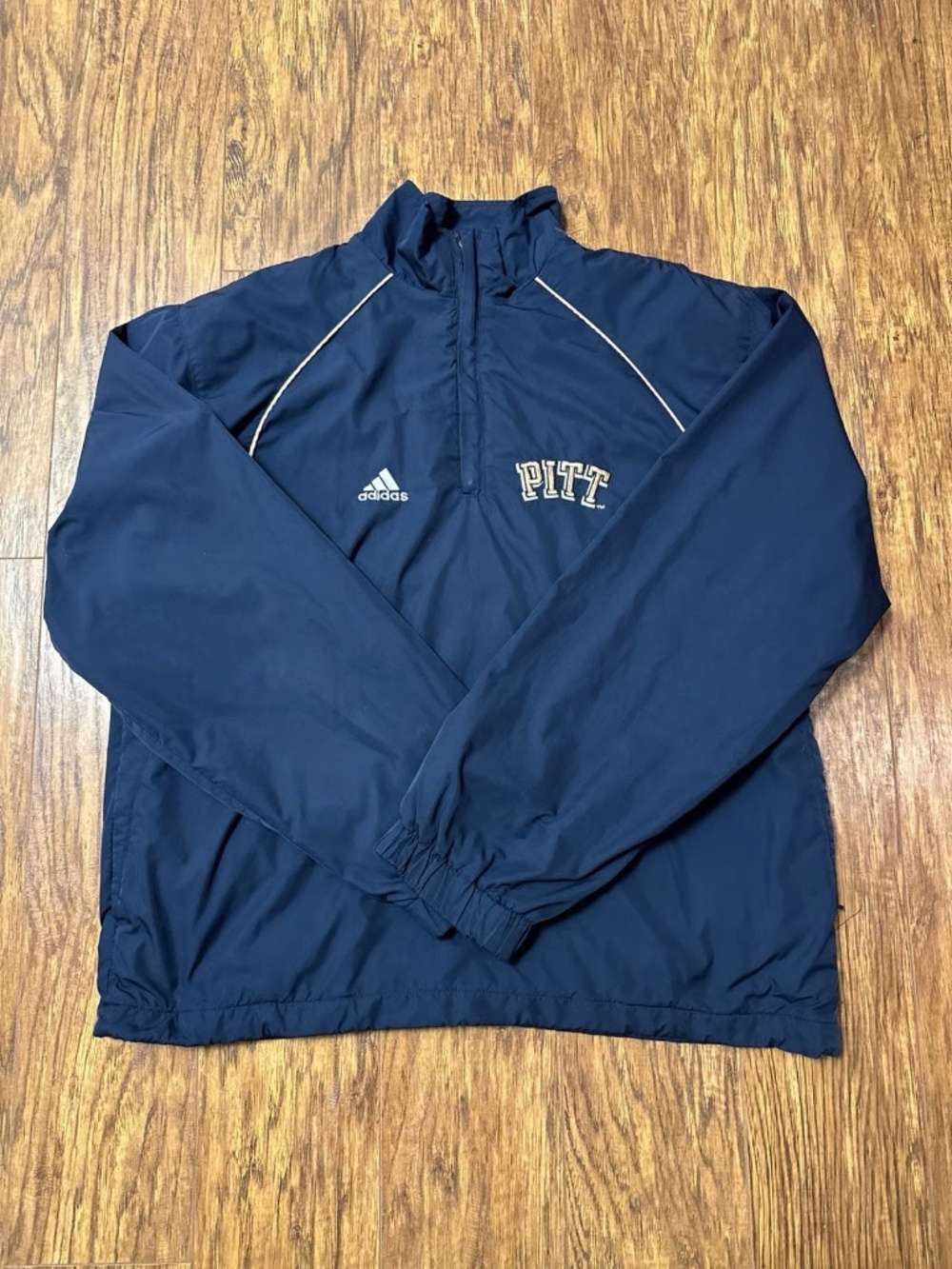 Pitt Panthers Men’s Pullover Adidas ClimaLite 1/4 Zip Navy Windbreaker Jacket